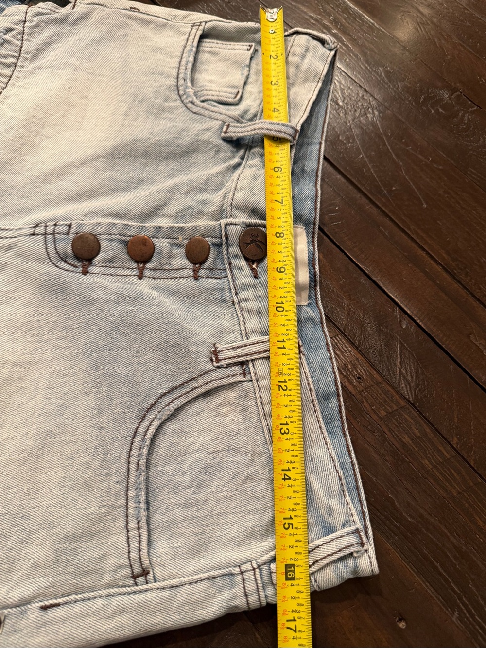 One Teaspoon Romeo Size 29 High-Rise Button-Front Denim Shorts - Picture 6 of 12